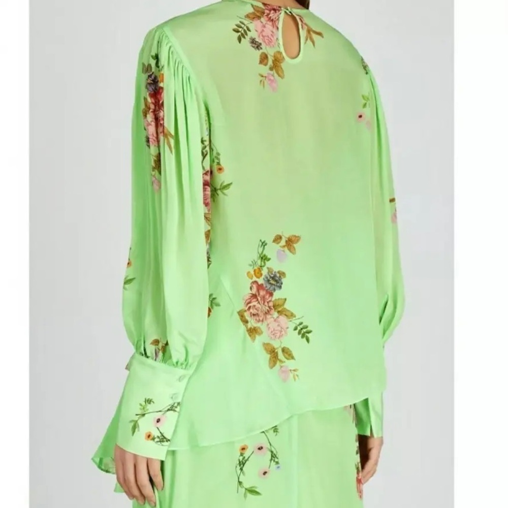 NWT Preen Line Green Floral Long Sleeve Top sz L - Picture 2 of 7